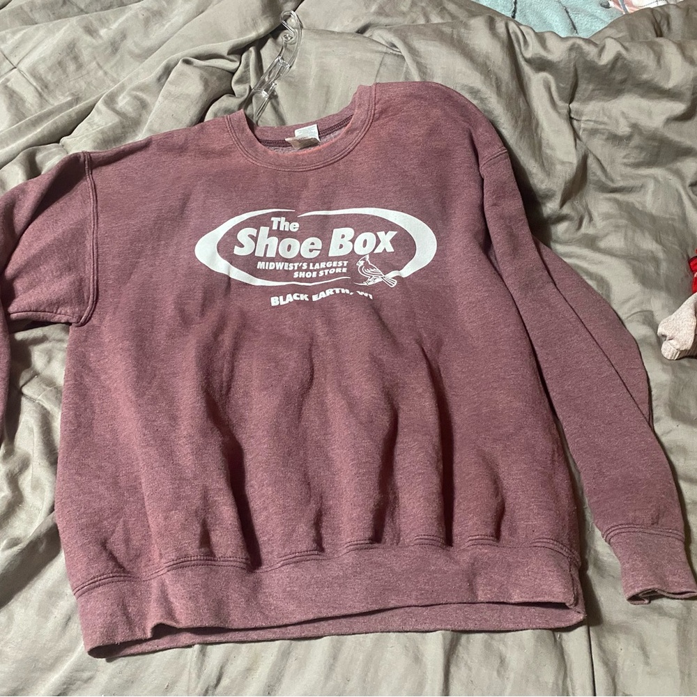 Gildan Maroon Sweatshirt with White Print